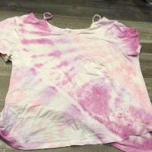 Tye-dye v neck top